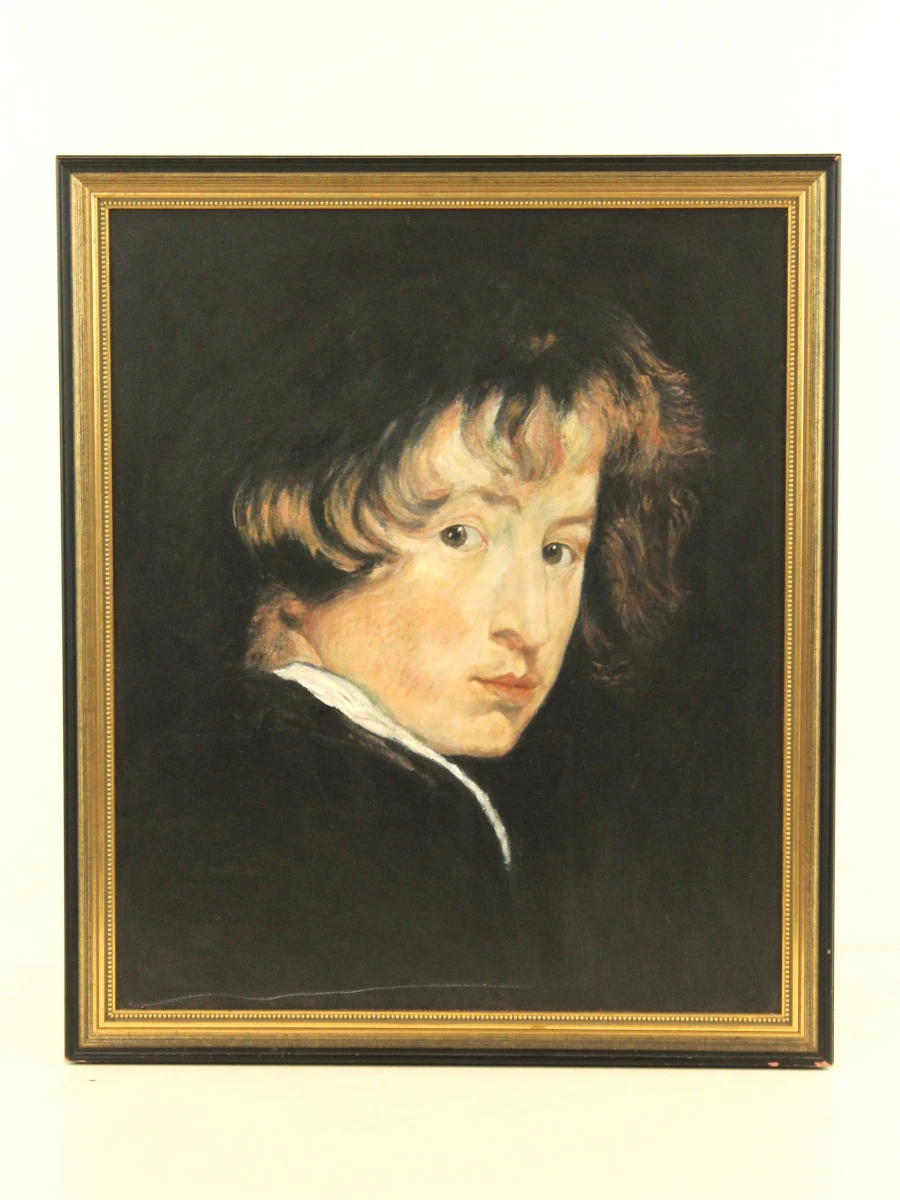 P. Willemse1998 portret naar Anthony Vandyck (1599-1641)"zelfportret op zestienjarige leeftijd Olieverf op doek