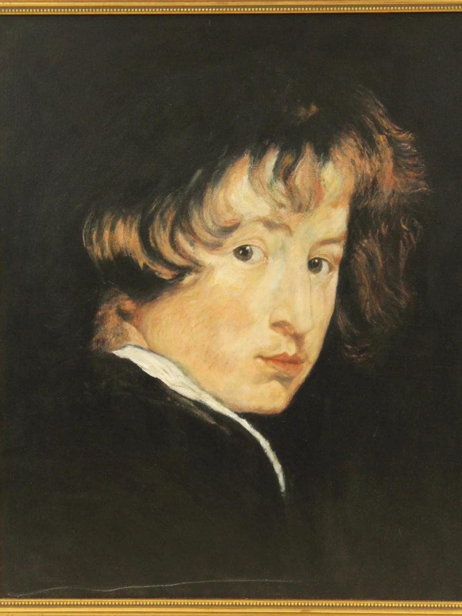 P. Willemse1998 portret naar Anthony Vandyck (1599-1641)"zelfportret op zestienjarige leeftijd Olieverf op doek