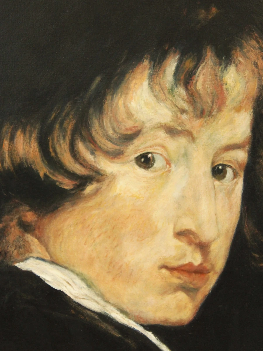 P. Willemse1998 portret naar Anthony Vandyck (1599-1641)"zelfportret op zestienjarige leeftijd Olieverf op doek