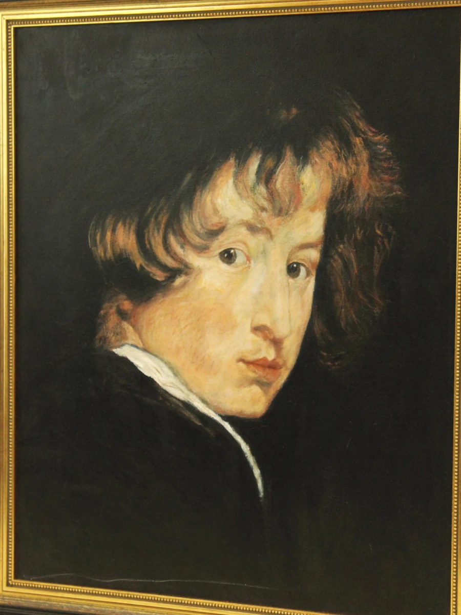 P. Willemse1998 portret naar Anthony Vandyck (1599-1641)"zelfportret op zestienjarige leeftijd Olieverf op doek