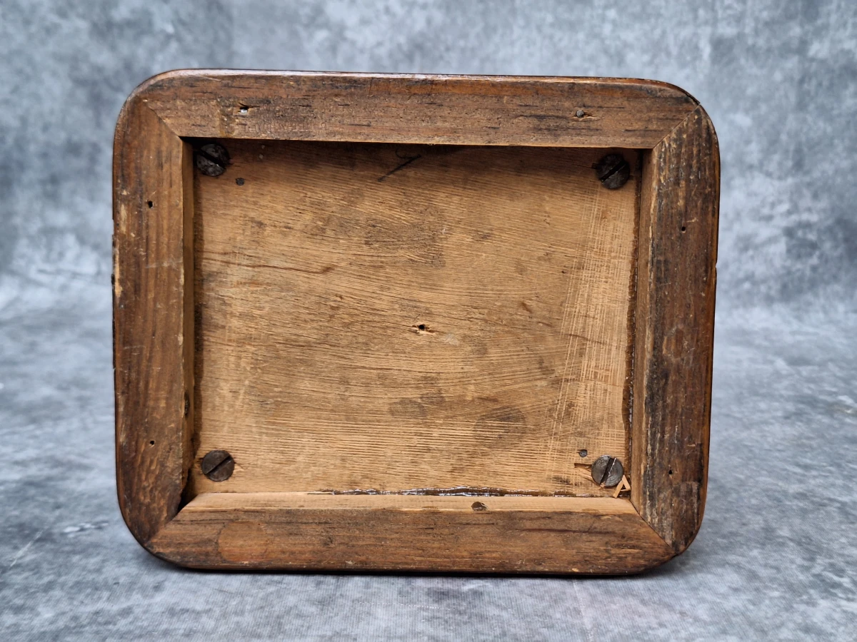 Set van 4 houten voorraadpotten met wortelnotenfineer en geometrisch inlegwerk - foto 11