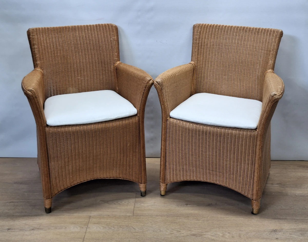 Set van 4 originele Vincent Sheppard 'Evolutions' Lloyd Loom fauteuils - Belgisch design
