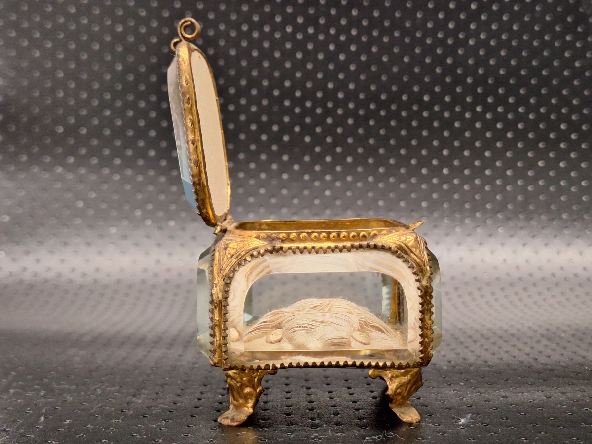 Set van 2 antieke Franse glazen souvenir-juwelendoosjes - Parijs - ca. 1880–1910 - foto 16