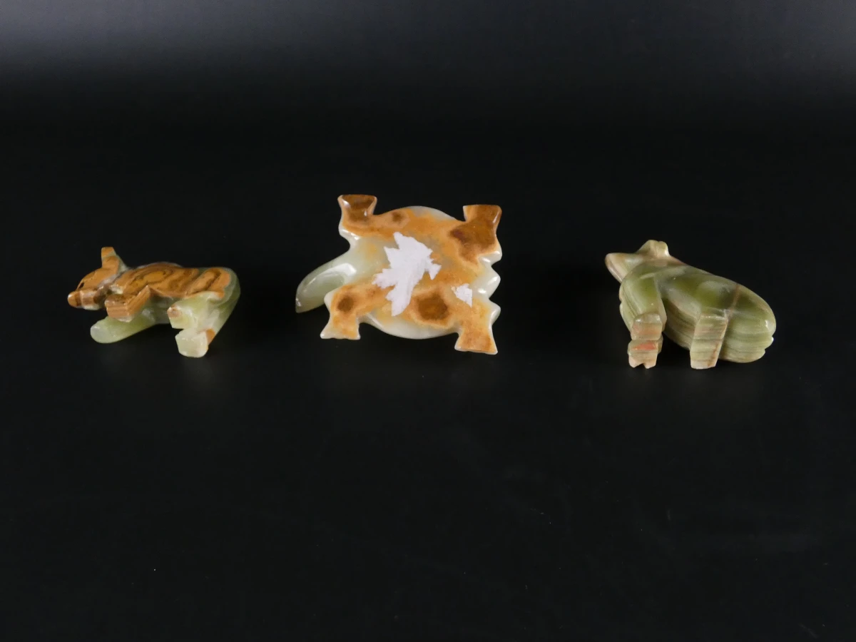 Set decoratieve onyx beeldjes en doosjes