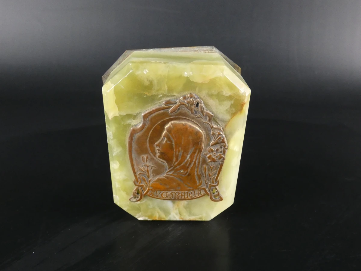 Set decoratieve onyx beeldjes en doosjes