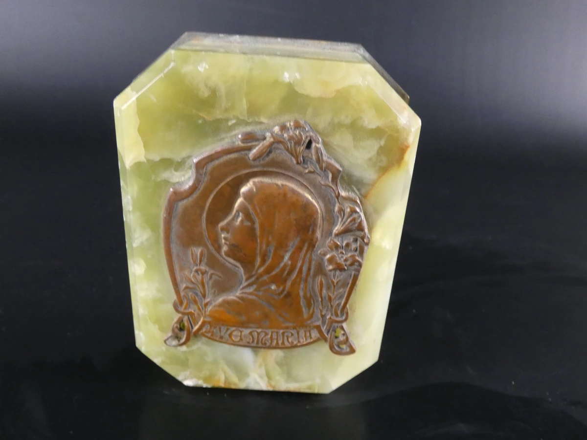 Set decoratieve onyx beeldjes en doosjes