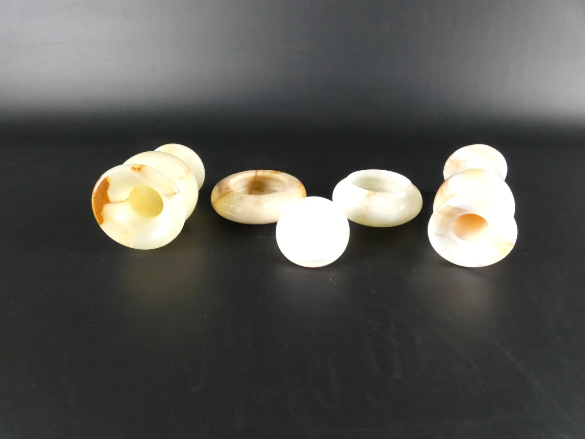 Set decoratieve onyx beeldjes en doosjes