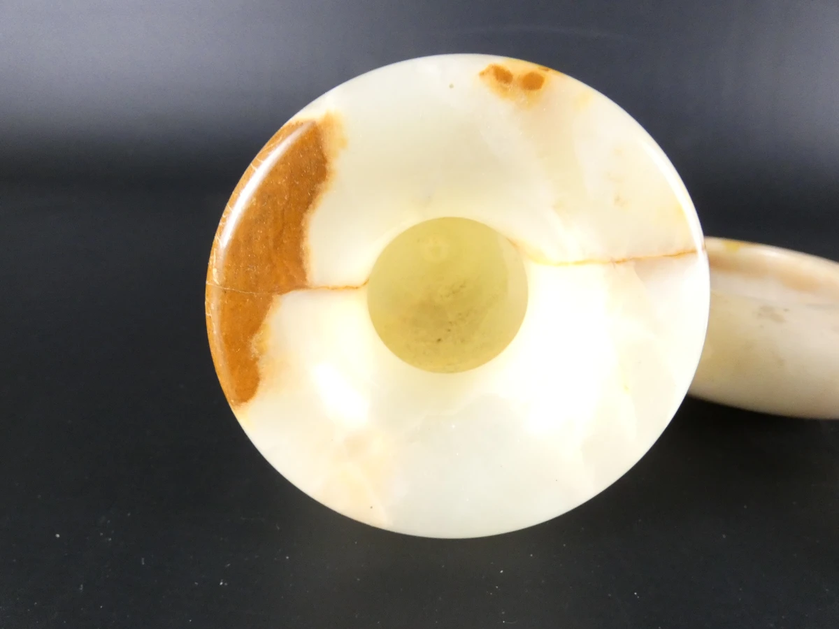 Set decoratieve onyx beeldjes en doosjes