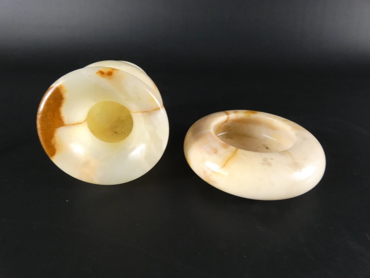 Set decoratieve onyx beeldjes en doosjes