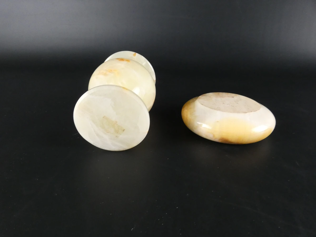 Set decoratieve onyx beeldjes en doosjes