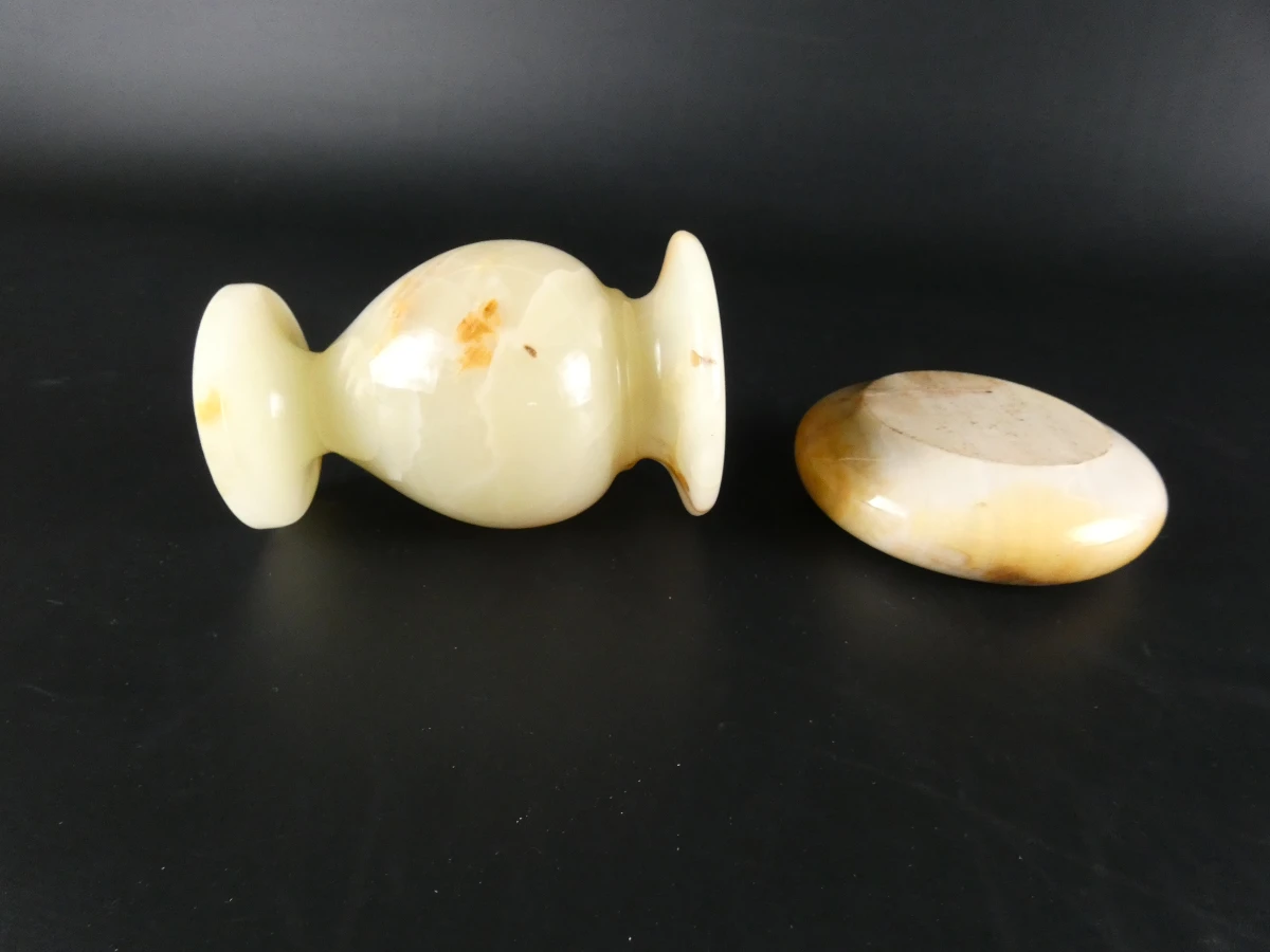 Set decoratieve onyx beeldjes en doosjes