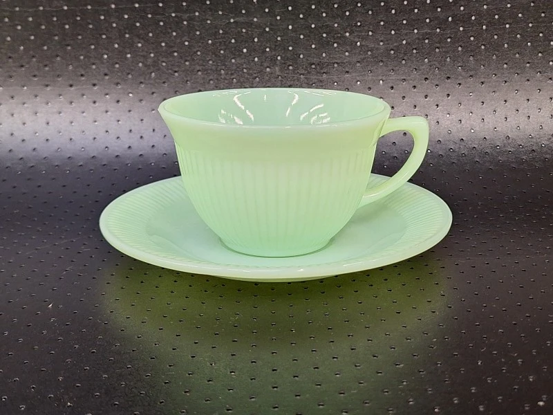 15-delig Vintage Fire-King Jadeite koffieservies - Anchor Hocking USA - groen melkglas - foto 8