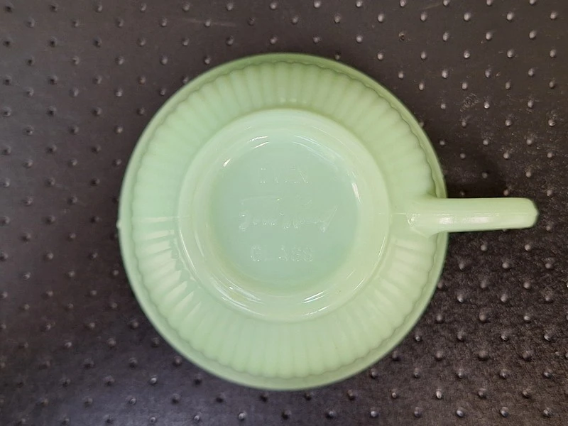 15-delig Vintage Fire-King Jadeite koffieservies - Anchor Hocking USA - groen melkglas - foto 9