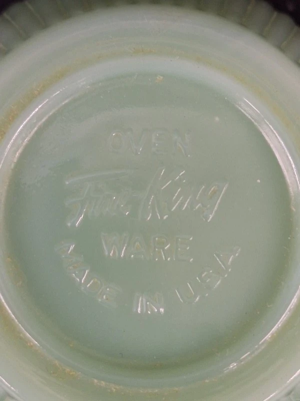 15-delig Vintage Fire-King Jadeite koffieservies - Anchor Hocking USA - groen melkglas - foto 22