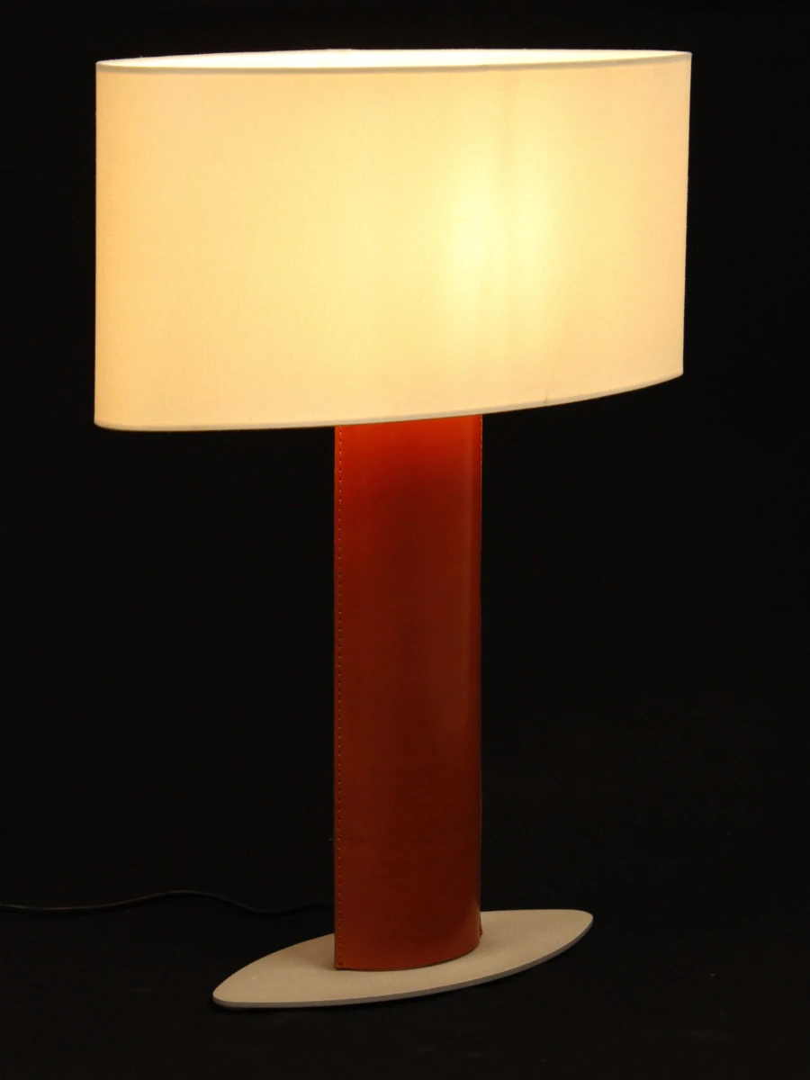 Taller Uno “Serena” design tafellamp - leder en metaal - Spaans design, 2004
