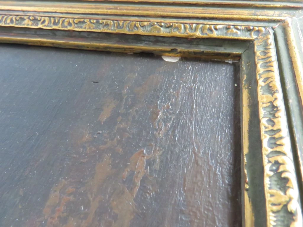 Antieke Houten Schilderijlijst met Goudaccenten