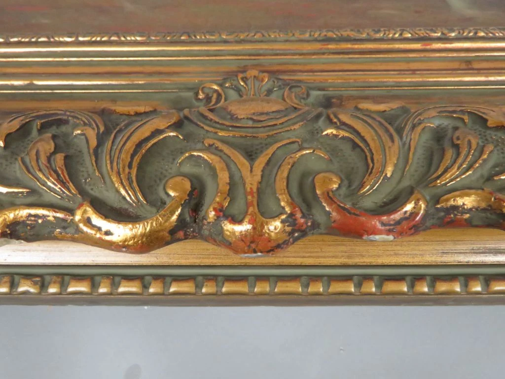 Antieke Houten Schilderijlijst met Goudaccenten