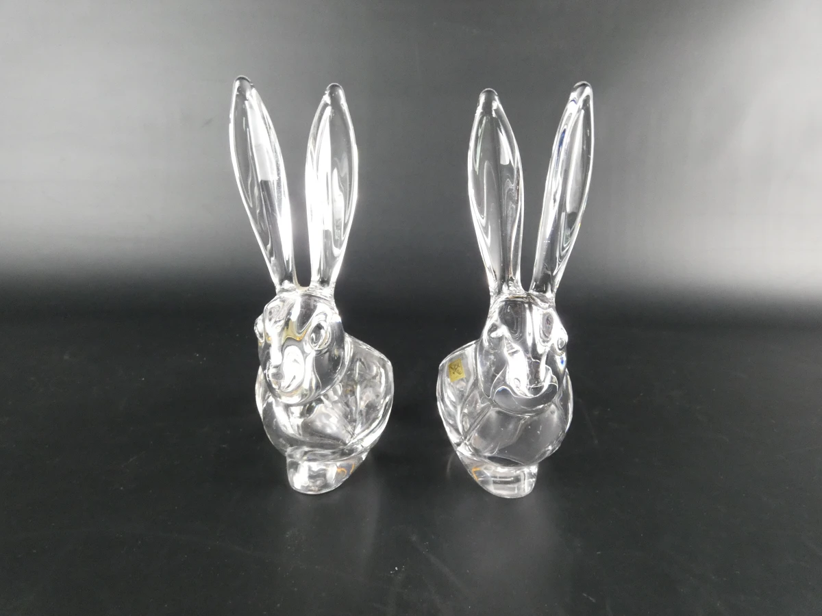 Set van 6 kristallen dierenschaaltjes van Vannes-le-Châtel