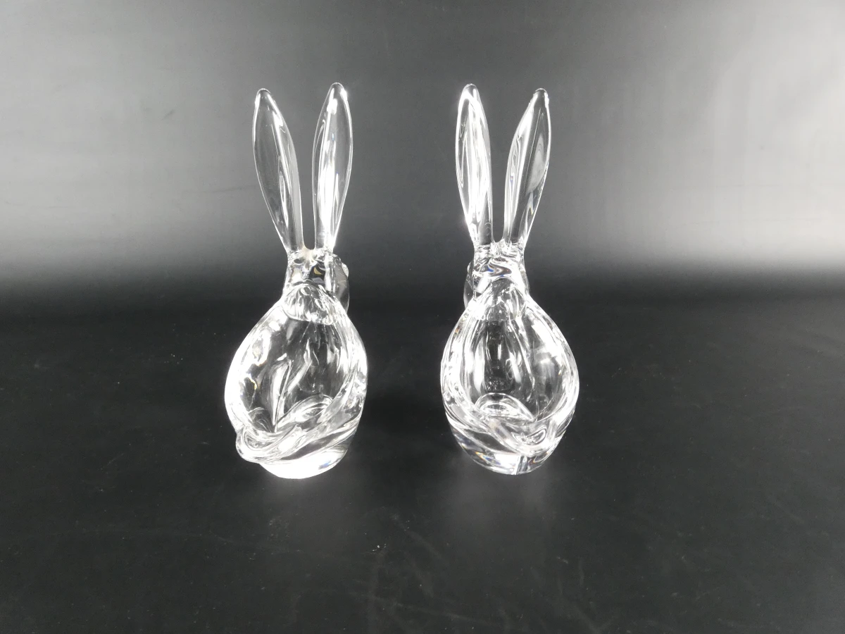 Set van 6 kristallen dierenschaaltjes van Vannes-le-Châtel