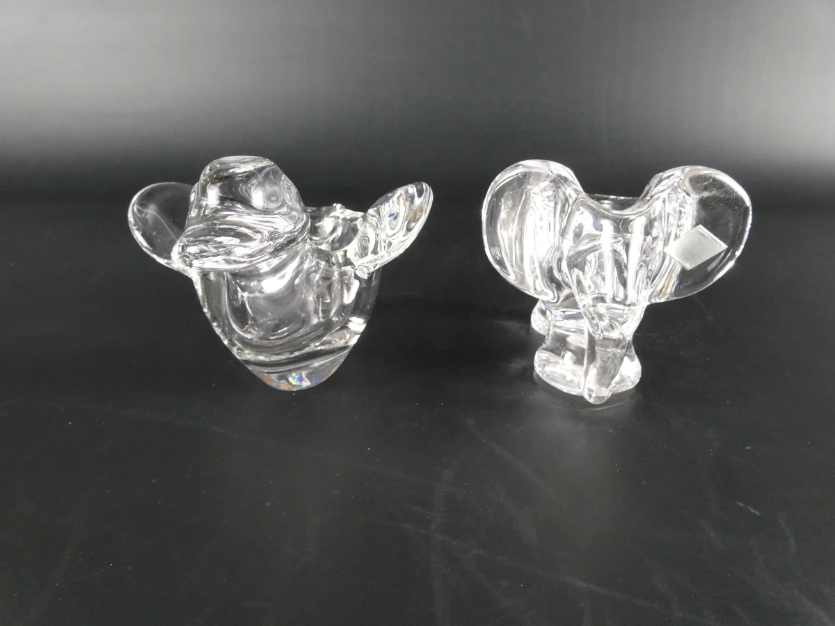 Set van 6 kristallen dierenschaaltjes van Vannes-le-Châtel