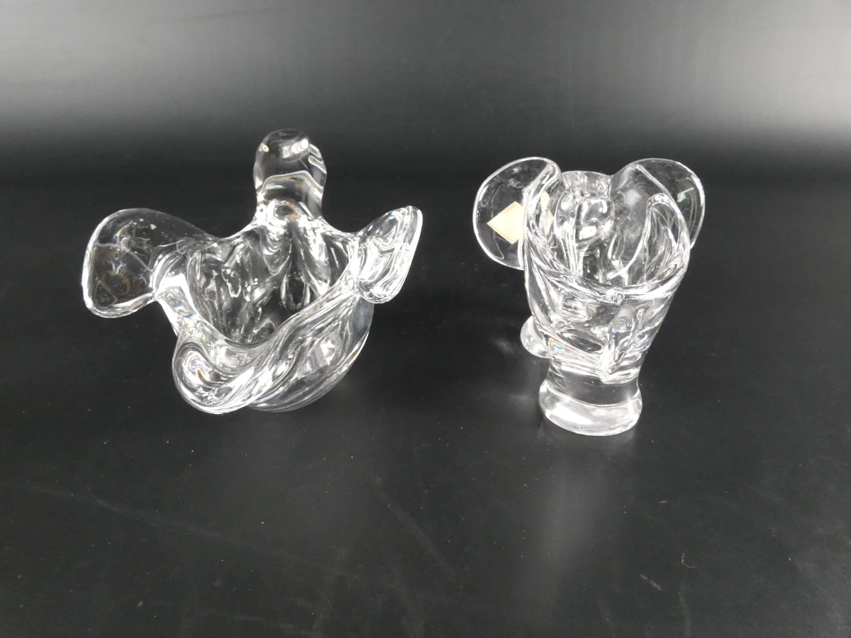 Set van 6 kristallen dierenschaaltjes van Vannes-le-Châtel