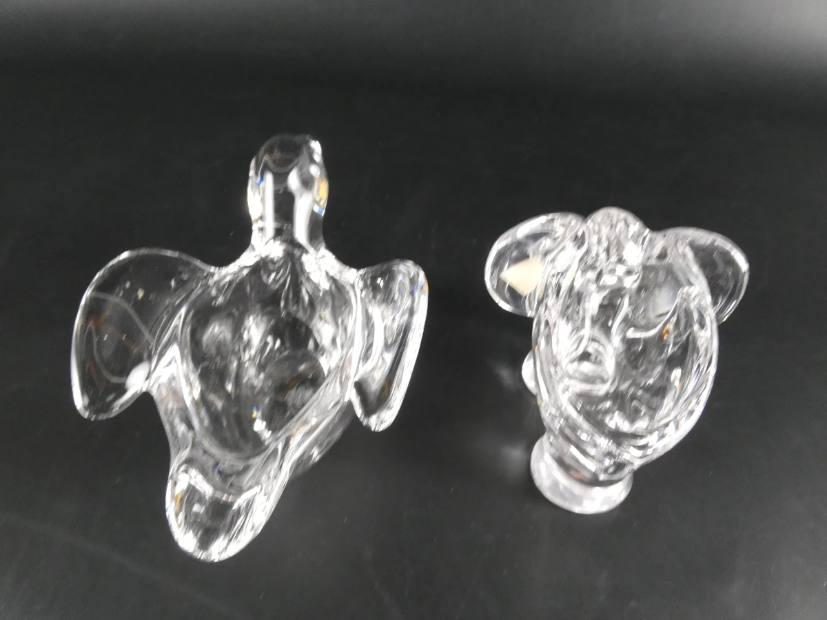 Set van 6 kristallen dierenschaaltjes van Vannes-le-Châtel