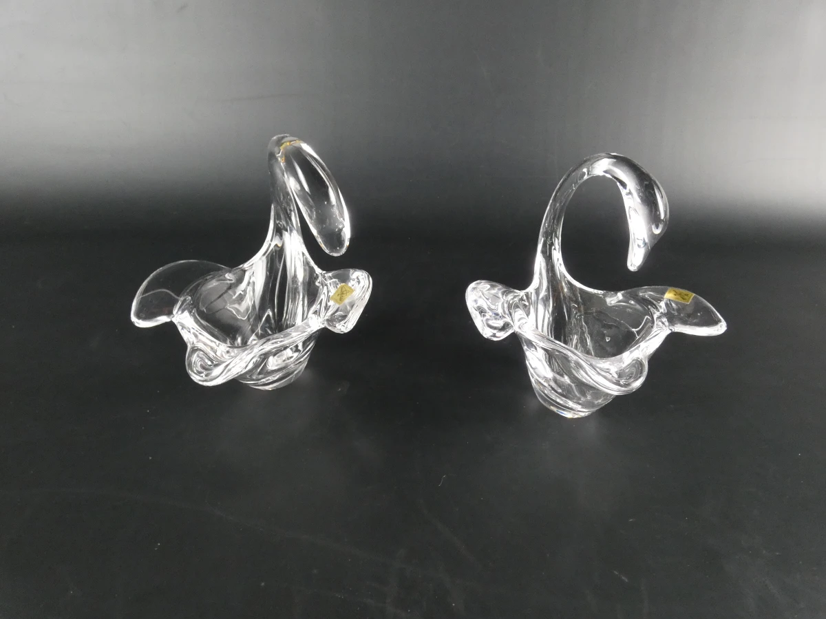 Set van 6 kristallen dierenschaaltjes van Vannes-le-Châtel
