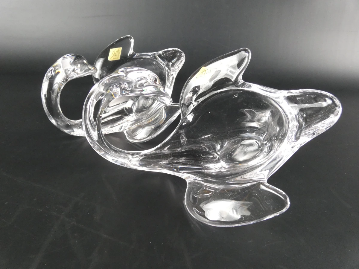 Set van 6 kristallen dierenschaaltjes van Vannes-le-Châtel