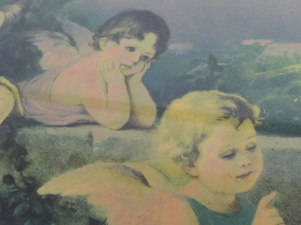 Ingelijste klassieke prent van de Maagd Maria
