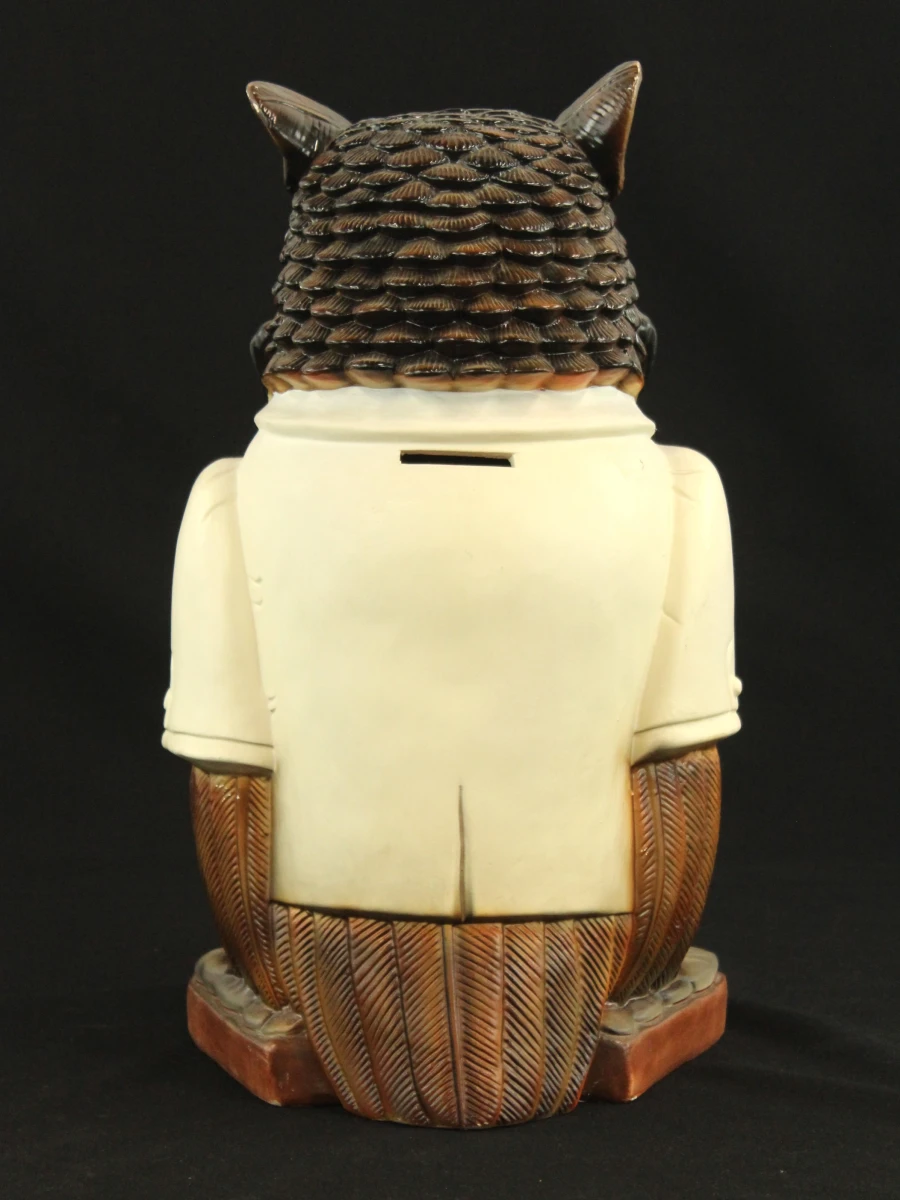 Dokter uil met stethoscoop - grote, keramische spaarpot (43 cm)