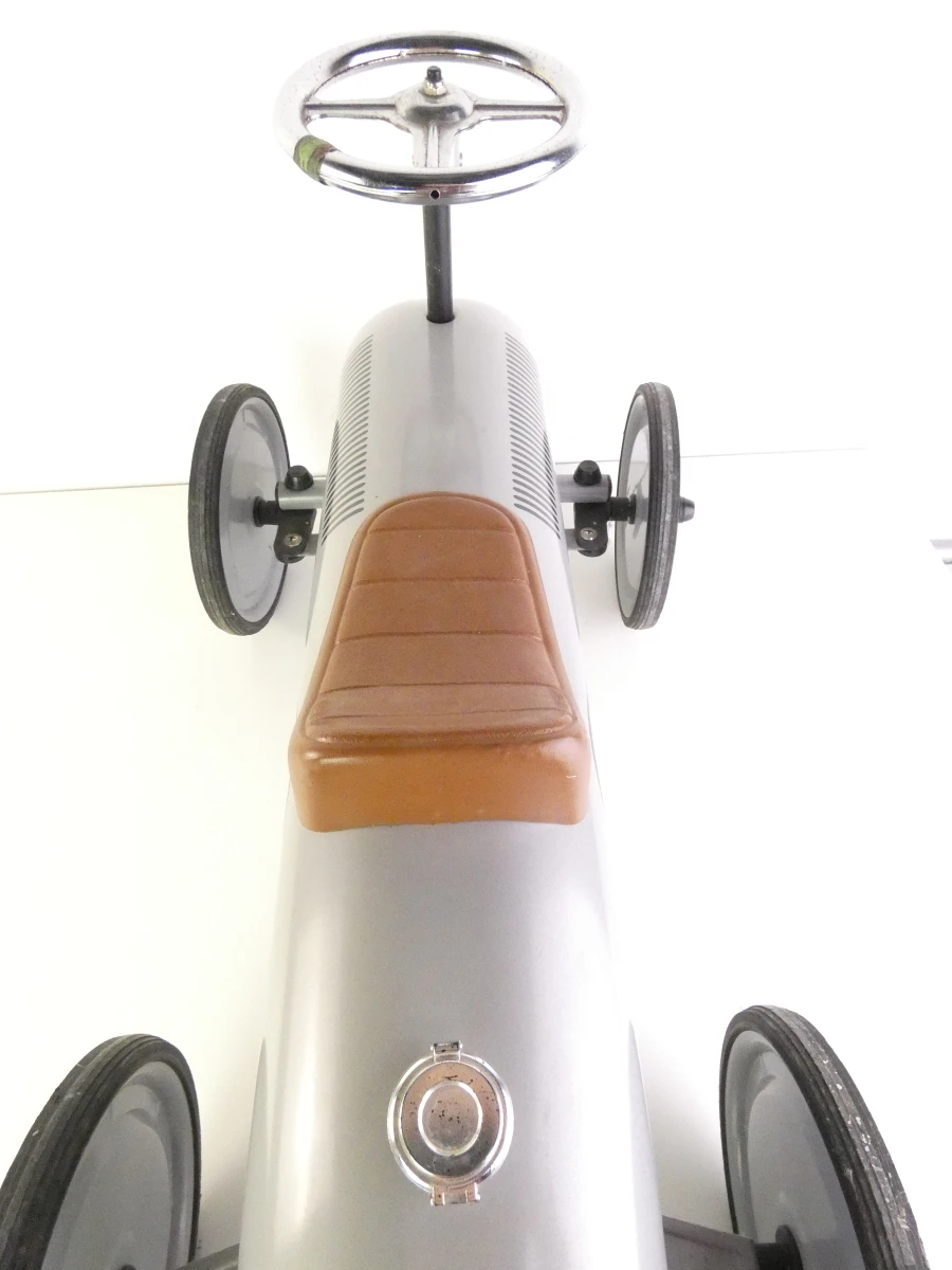 Vintage metalen loopauto/racewagen voor kinderen