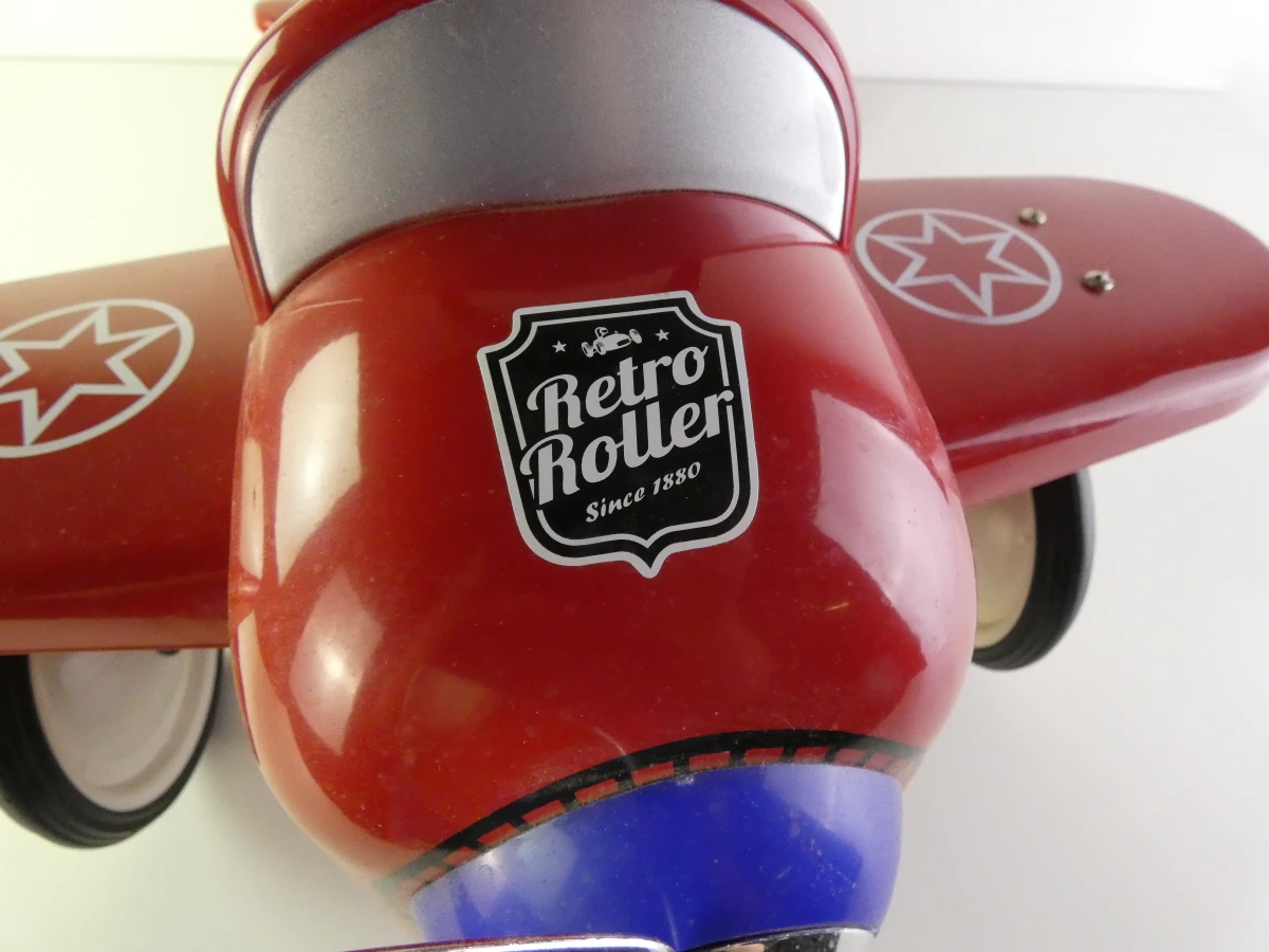 Stoere Retro Roller "Red Flyer" No. 891 Loopvliegtuig