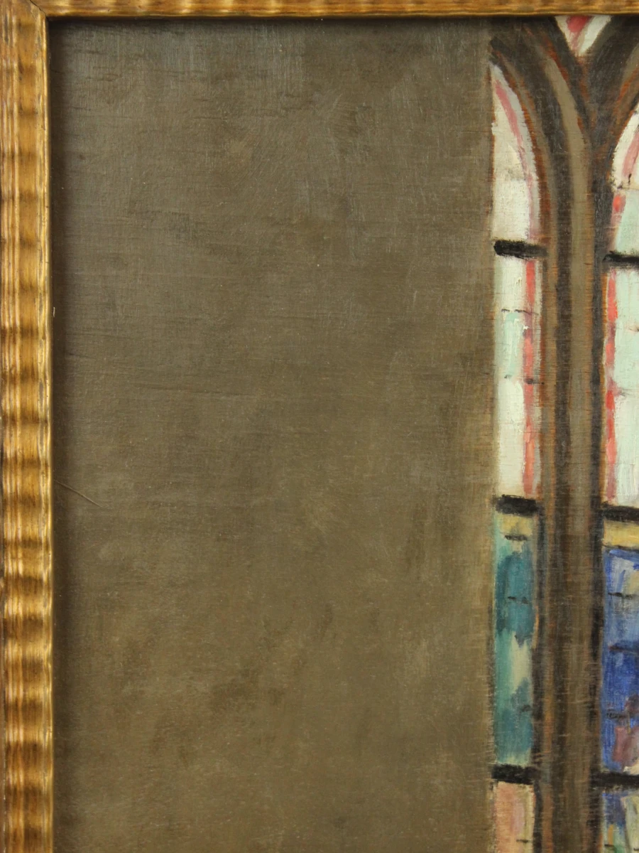 Kerkinterieur met Mariabeeld - Samuel De Vriendt (1884–1974)