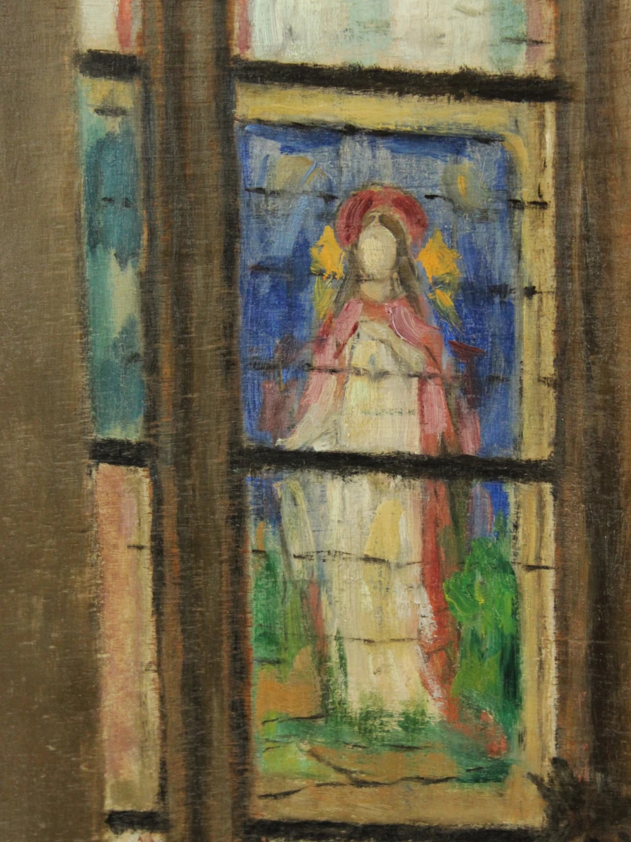 Kerkinterieur met Mariabeeld - Samuel De Vriendt (1884–1974)