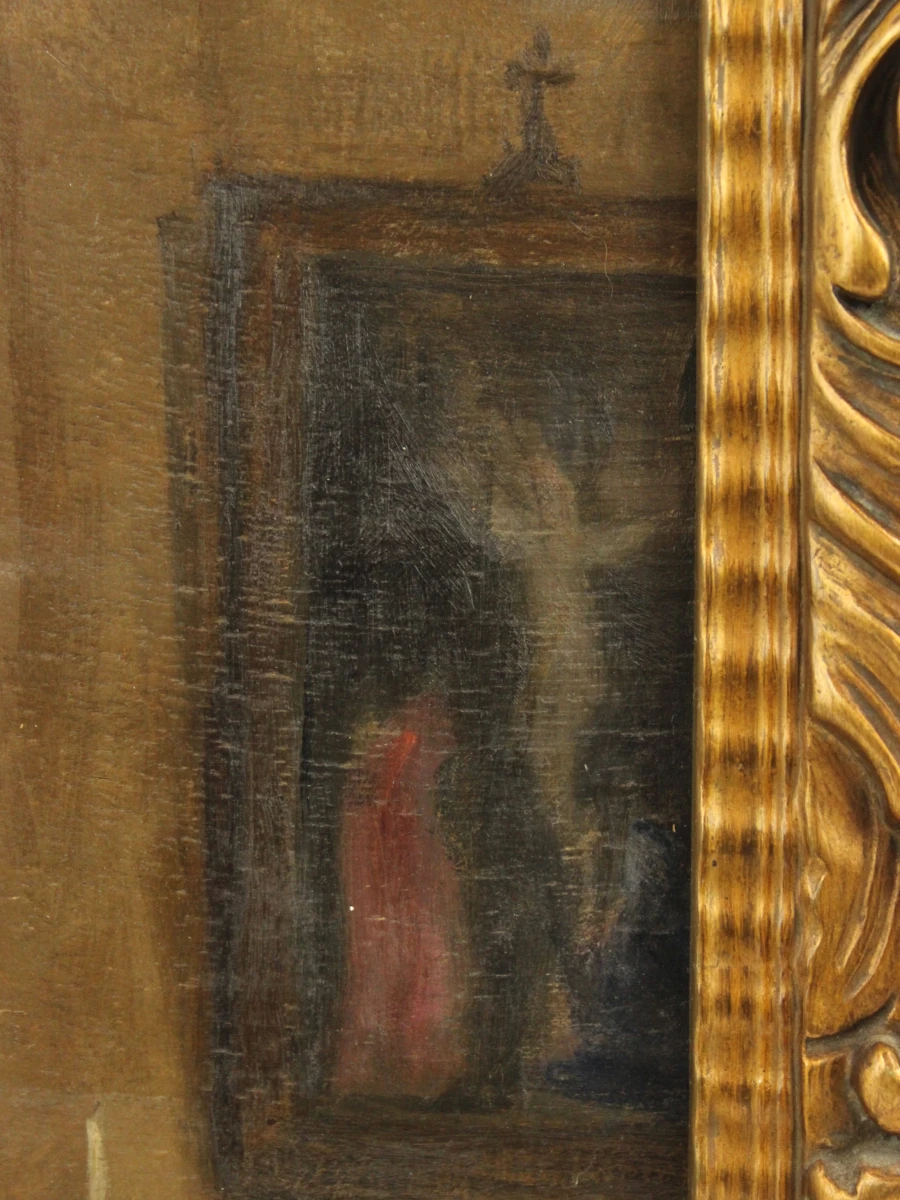 Kerkinterieur met Mariabeeld - Samuel De Vriendt (1884–1974)