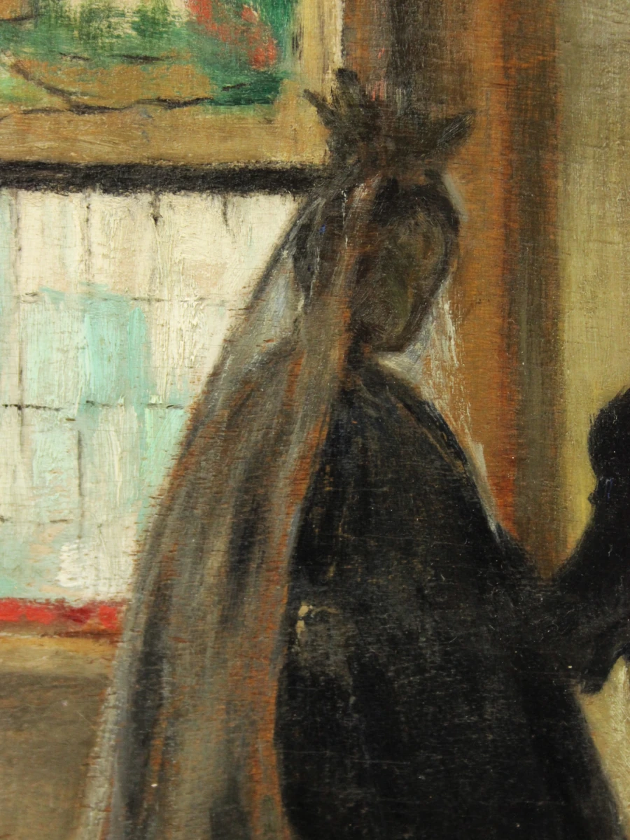Kerkinterieur met Mariabeeld - Samuel De Vriendt (1884–1974)