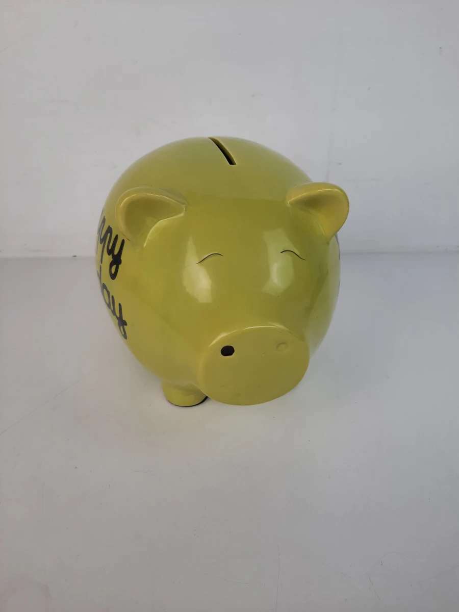🐷 Vrolijke Gele Spaarpot – "Happy Birthday" (Déco & Des Mots) - foto 3