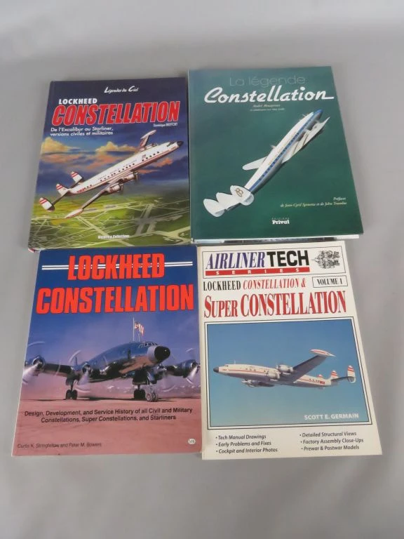 Set van 4 boeken over Lockheed Constellation vliegtuigen