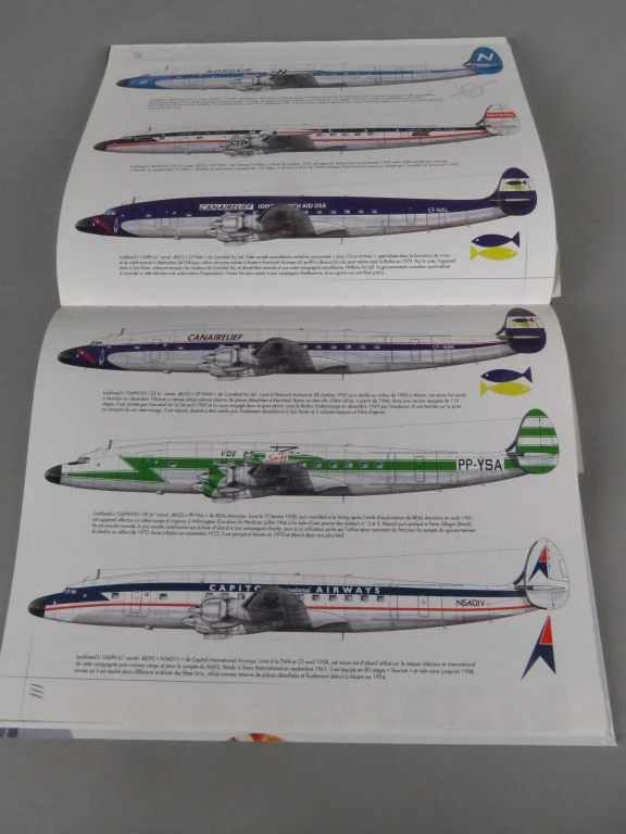Set van 4 boeken over Lockheed Constellation vliegtuigen