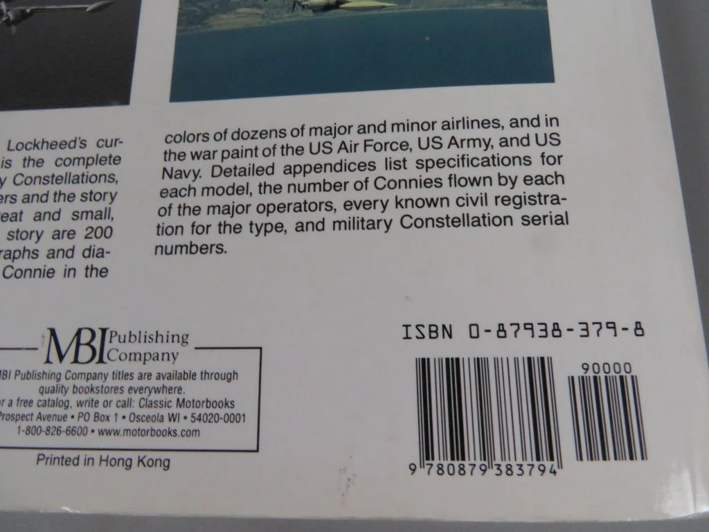 Set van 4 boeken over Lockheed Constellation vliegtuigen