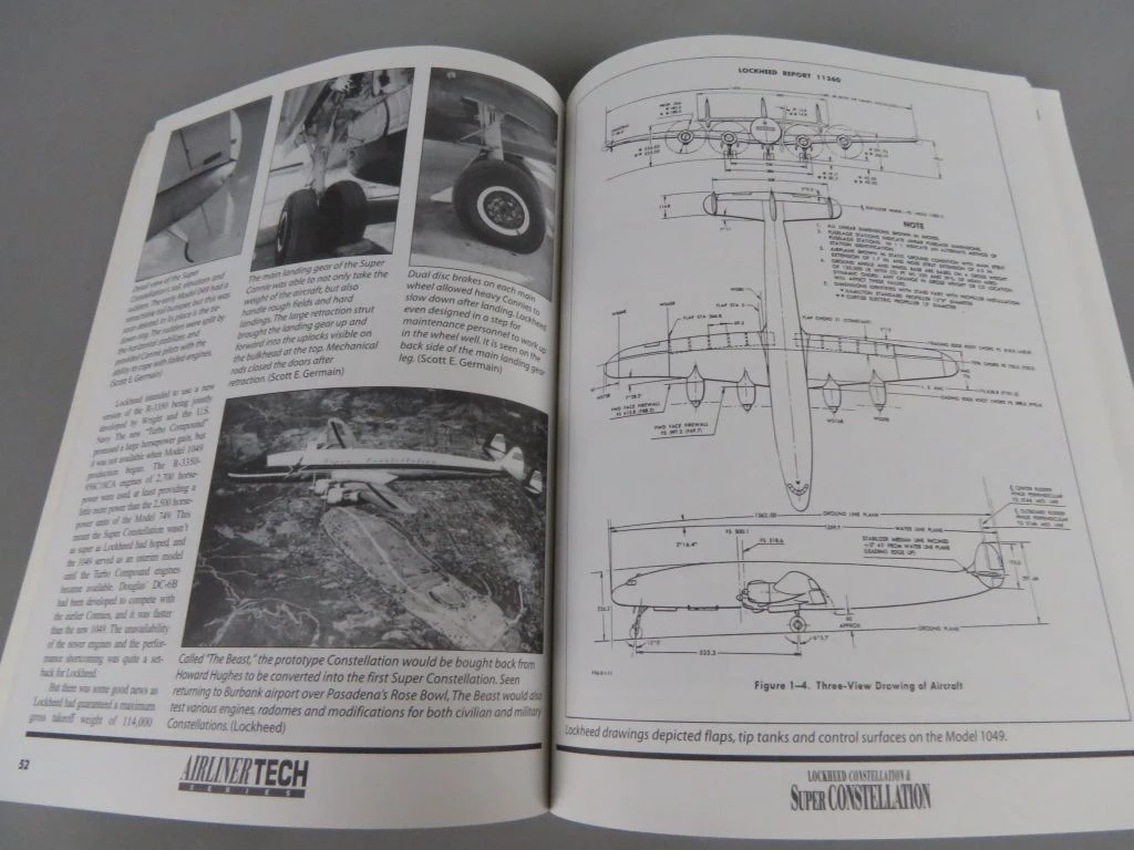 Set van 4 boeken over Lockheed Constellation vliegtuigen