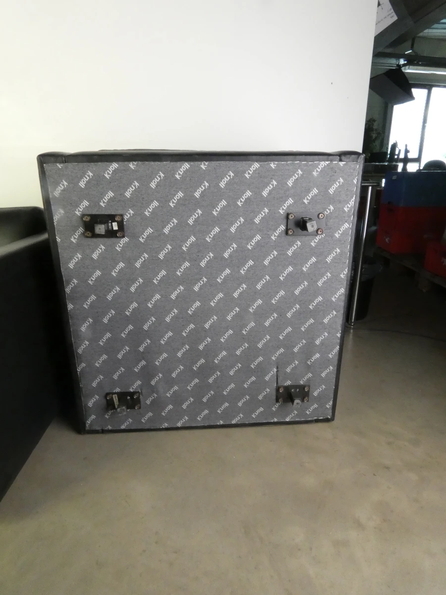 Set van 3 zwarte leren fauteuils - KNOLL