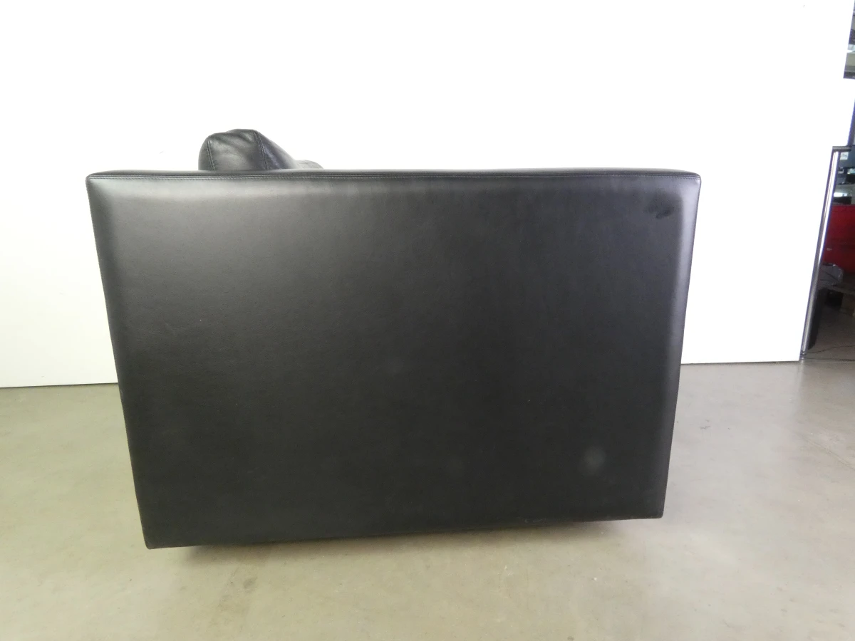 Set van 3 zwarte leren fauteuils - KNOLL