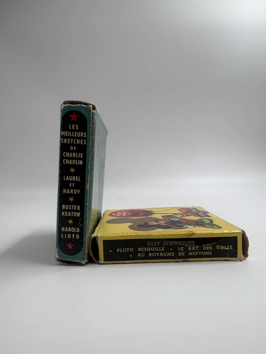 Vintage filmrolletjes Charlie Chaplin en Walt Disney