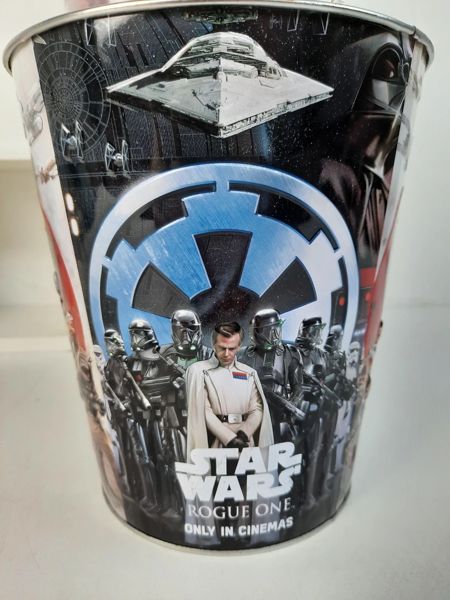 🍿 Unieke Set van 5 Metalen Bioscoop Popcorn Bekers / Tins! - foto 9