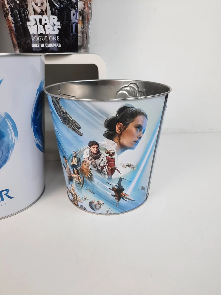 🍿 Unieke Set van 5 Metalen Bioscoop Popcorn Bekers / Tins! - foto 4