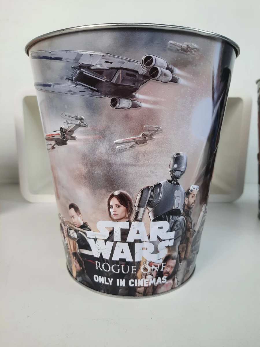 🍿 Unieke Set van 5 Metalen Bioscoop Popcorn Bekers / Tins! - foto 8