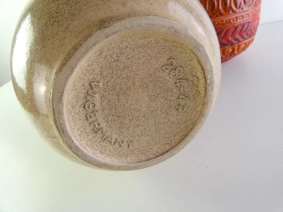 Lot van 2 vintage West-Duitse keramische vazen