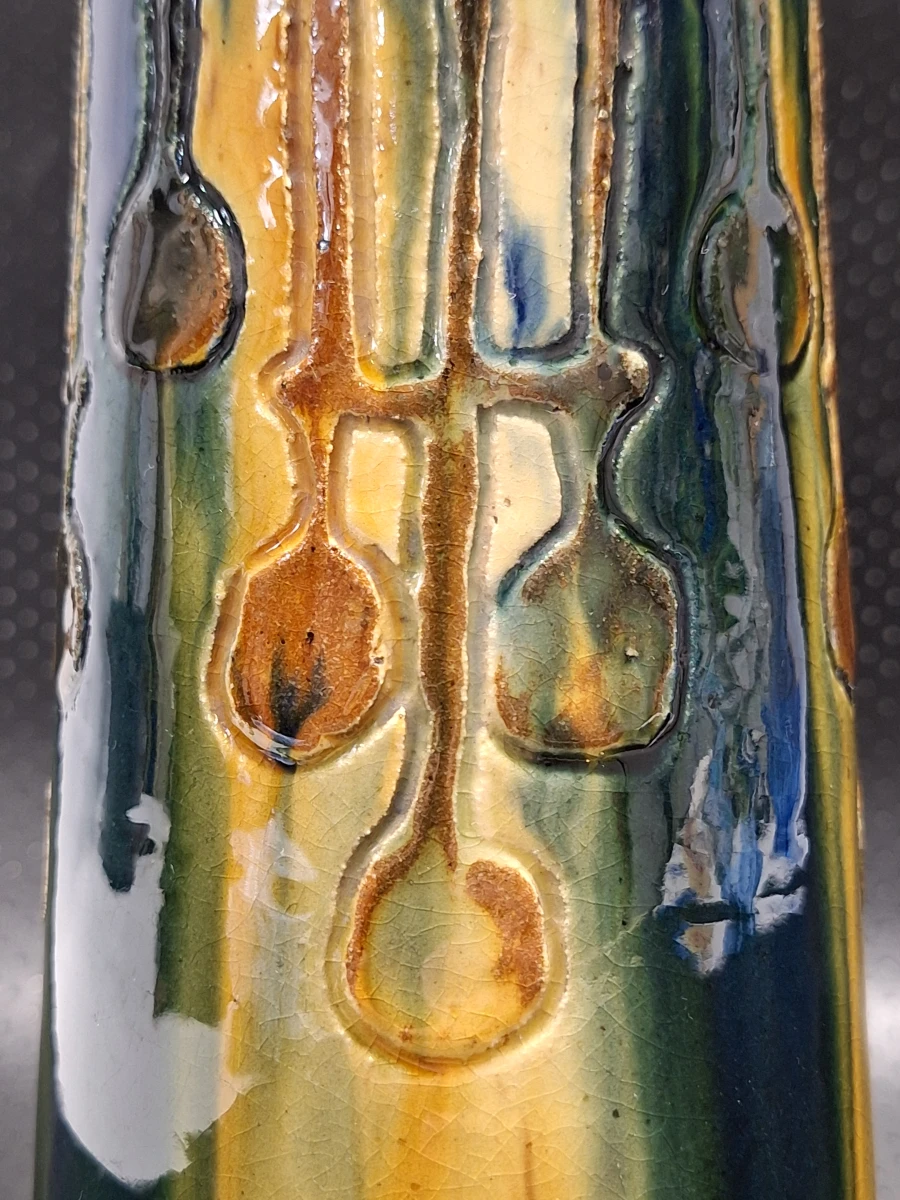 Antieke Vlaamse Art Nouveau-vaas met kleurrijk druipglazuur - circa 1900 - foto 8