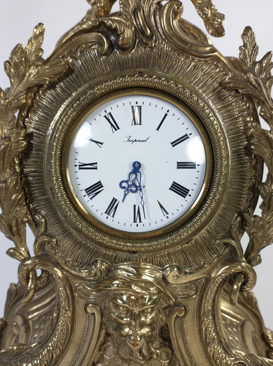 Imperial schouwklok in rococo stijl met quartz uurwerk - foto 4